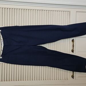 VGUC Uniqlo x Ines de la Fressange Blue 100% Cotton Tapered Ankle Pants Size 6